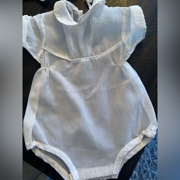 Vintage handmade baby white outfit / suit - perfect for a photographer prop